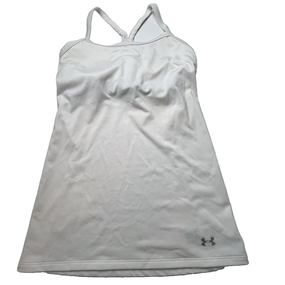 Under Armour Heat Gear Thin Strap‎  Workout Shirt Women's Size Small White